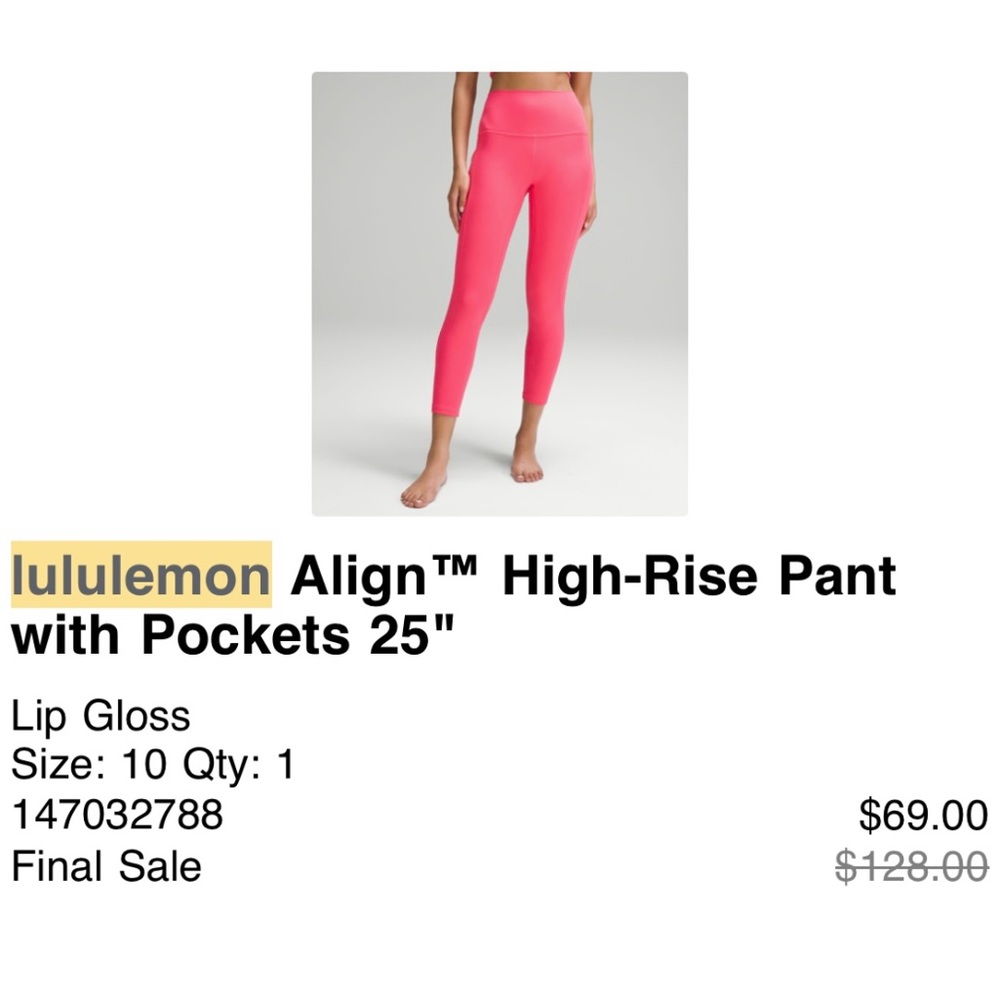 lululemon Align High-Rise Pant with Pockets 25”